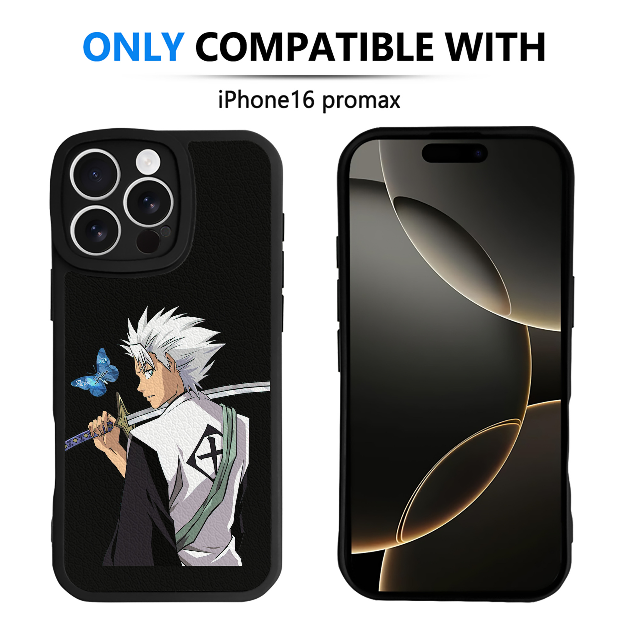 （画像用） ブリーチ 日番谷冬獅郎（ひつがや とうしろう） BLEACH Hitsugaya Toushirou 【iPhone 16シリーズ対応】シリコンスマホケース（レザー調） 材質：シリコン